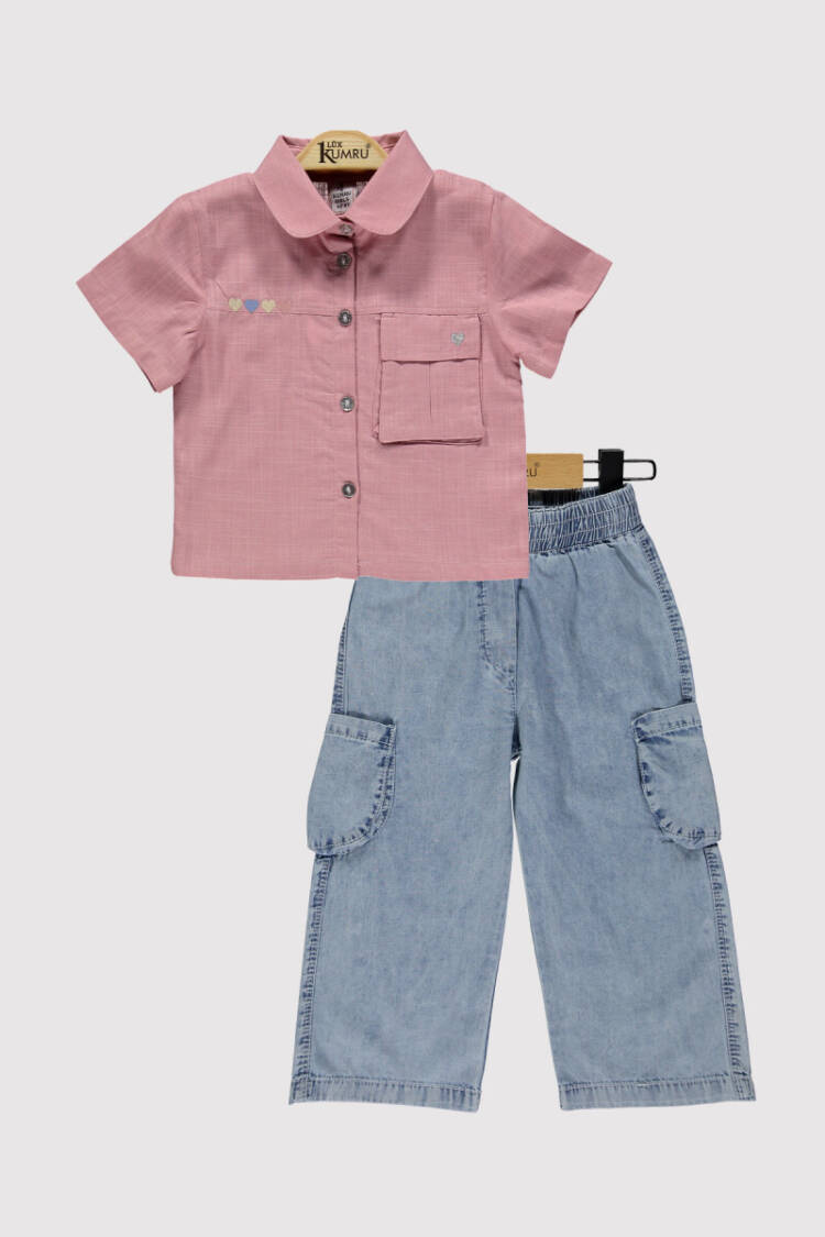 Heart Embroidered Trouser Suit 2-5Y - Brand: Kumru Bebe - Kids & Baby Clothes Wholesale - Globality Store