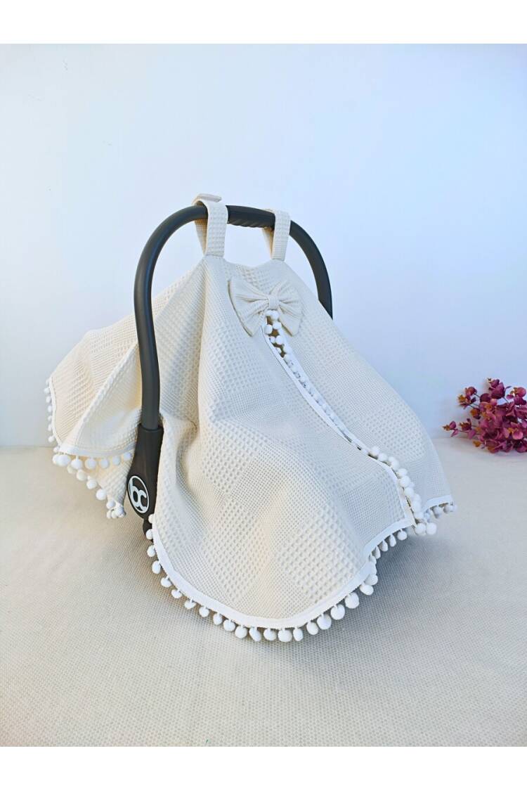 Mosaic Pique Pompom Stroller Cover 0-24M - Brand: Tomuycuk - Kids & Baby Clothes Wholesale - Globality Store