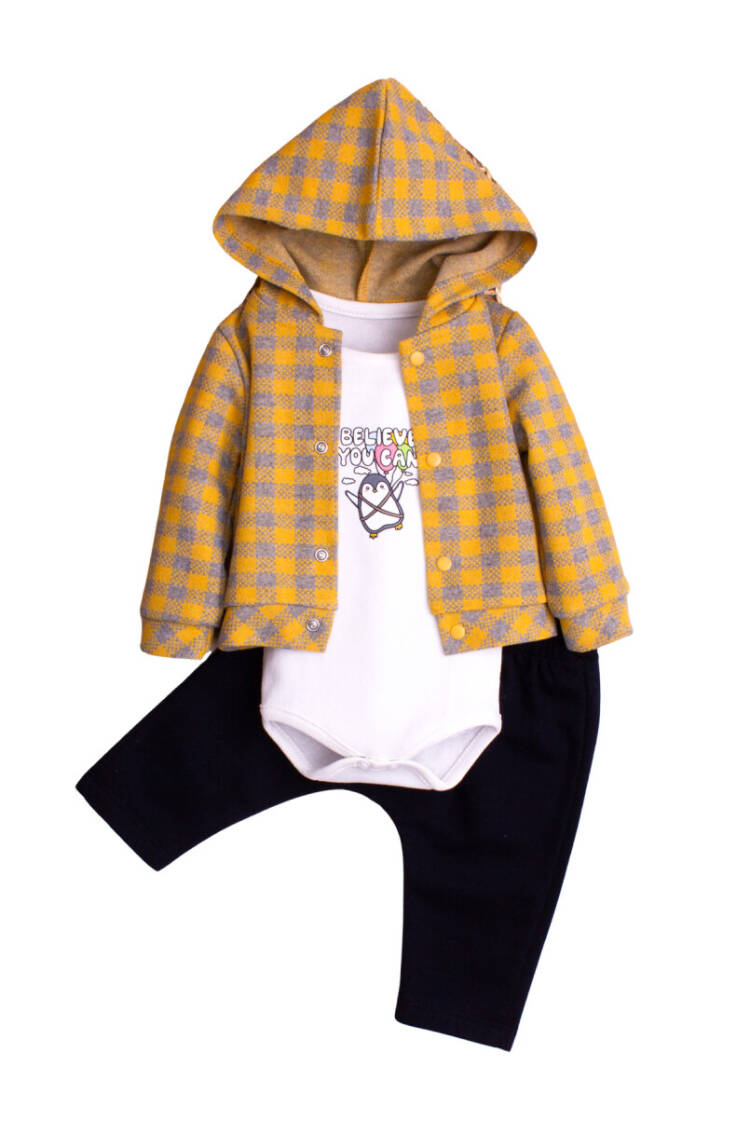 Penguin Printed Bodysuit 3-Piece Set 3-12M - Brand: Kidexs - Kids & Baby Clothes Wholesale - Globality Store
