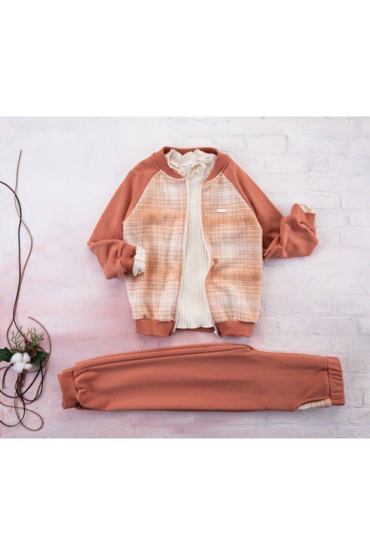 Plaid Set with Raglan Sleeve - Brand: Büşra Bebe - Kids & Baby Clothes Wholesale - Globality Store