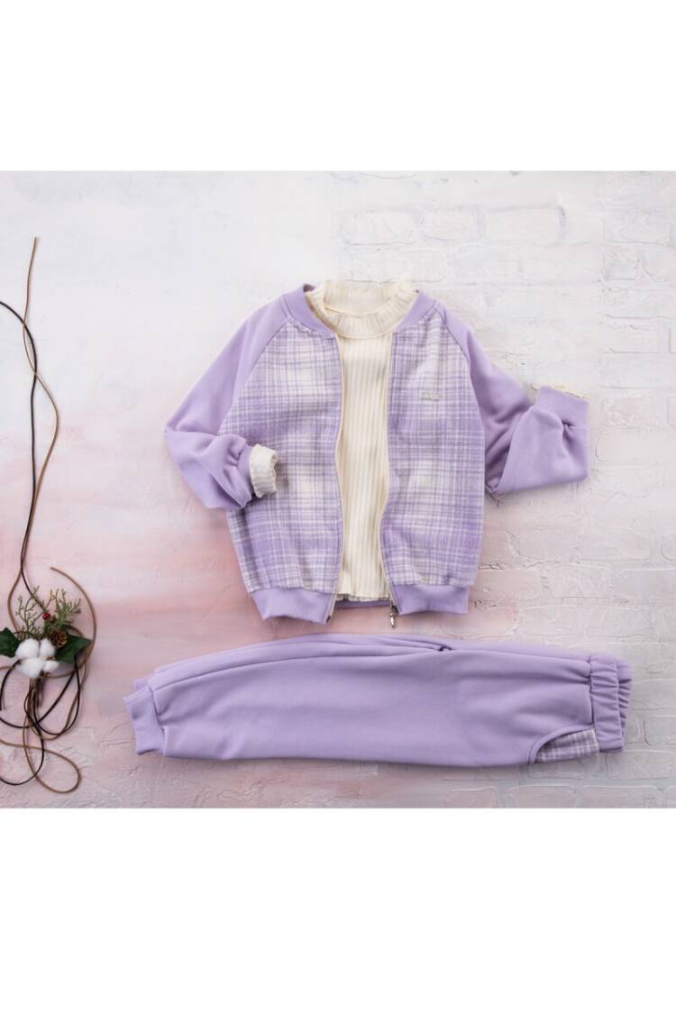 Plaid Set with Raglan Sleeve - Brand: Büşra Bebe - Kids & Baby Clothes Wholesale - Globality Store