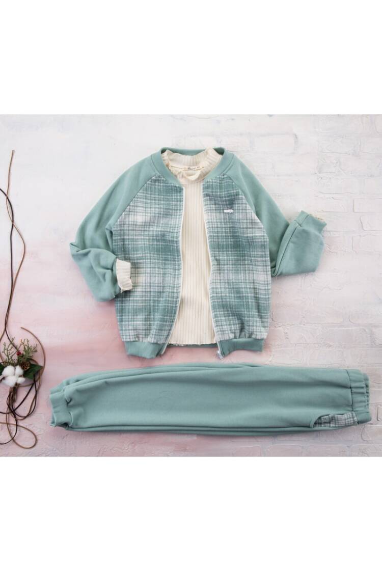 Plaid Set with Raglan Sleeve - Brand: Büşra Bebe - Kids & Baby Clothes Wholesale - Globality Store