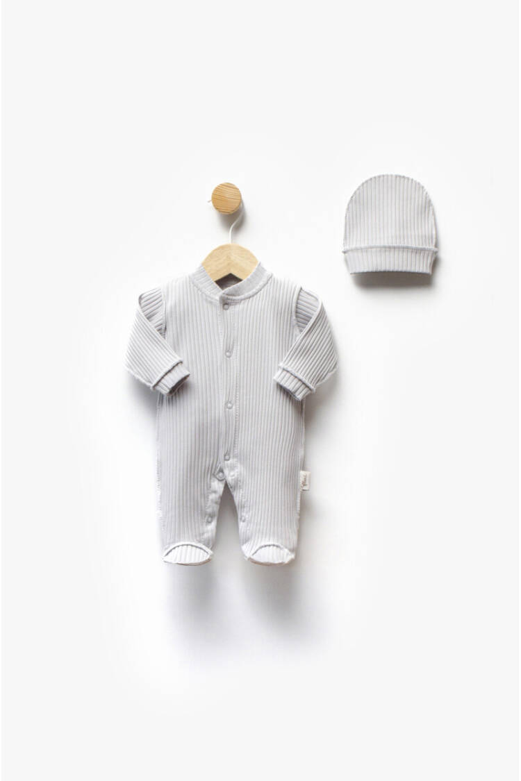 Self-Striped Fabric Reverse Stitch Hat Premature Overalls 0-3M - Brand: Flexi Baby - Kids & Baby Clothes Wholesale - Globality Store