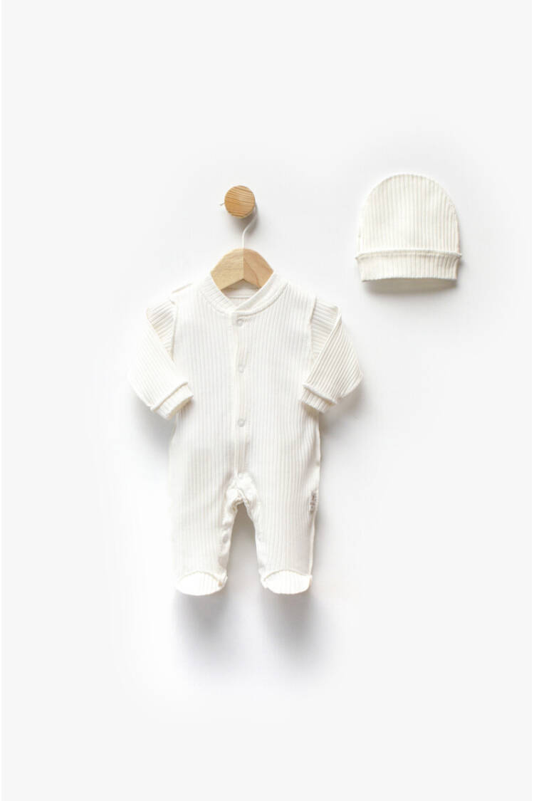 Self-Striped Fabric Reverse Stitch Hat Premature Overalls 0-3M - Brand: Flexi Baby - Kids & Baby Clothes Wholesale - Globality Store