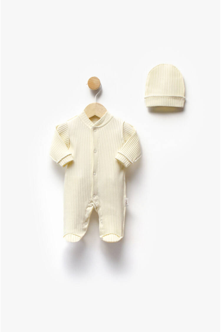 Self-Striped Fabric Reverse Stitch Hat Premature Overalls 0-3M - Brand: Flexi Baby - Kids & Baby Clothes Wholesale - Globality Store