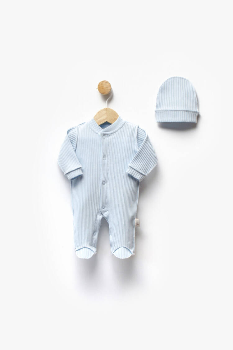 Self-Striped Fabric Reverse Stitch Hat Premature Overalls 0-3M - Brand: Flexi Baby - Kids & Baby Clothes Wholesale - Globality Store