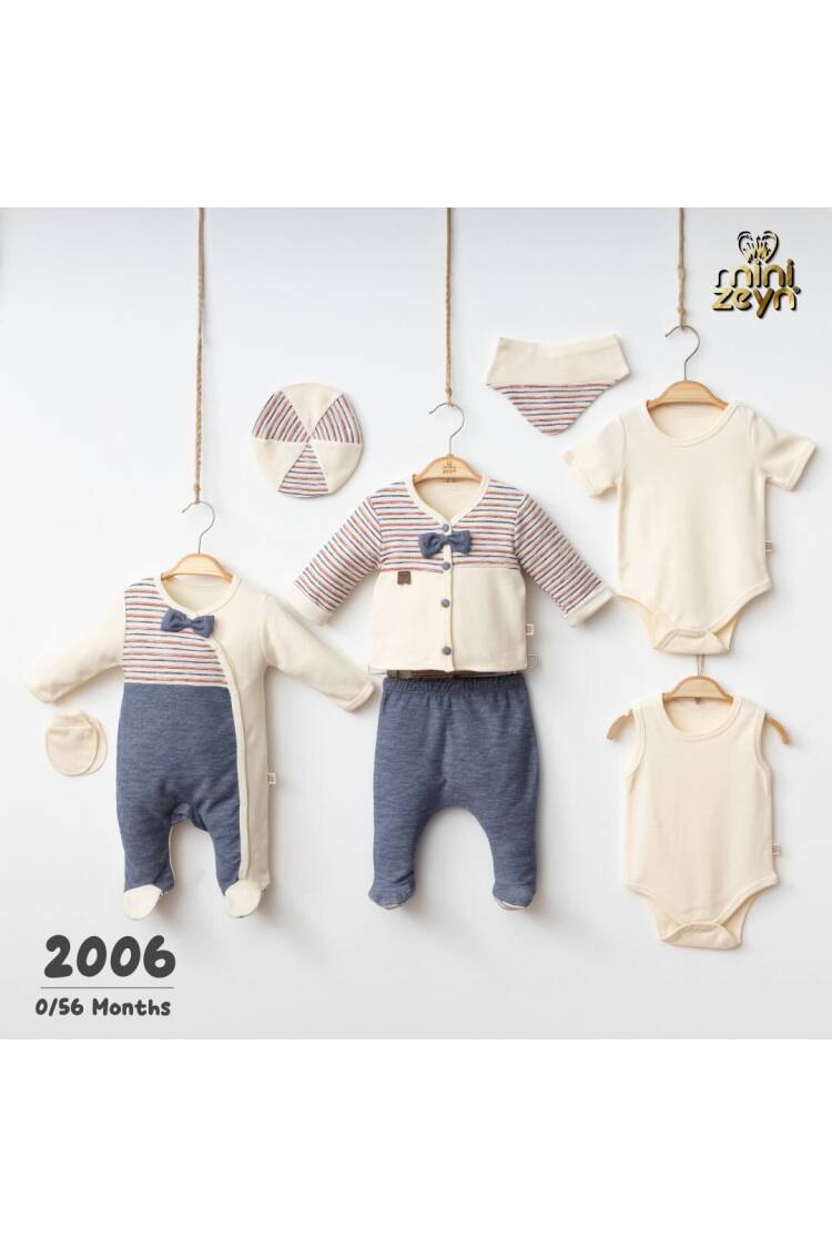 Set of 8 with Stripe Details - Brand: Minizeyn - Kids & Baby Clothes Wholesale - Globality Store