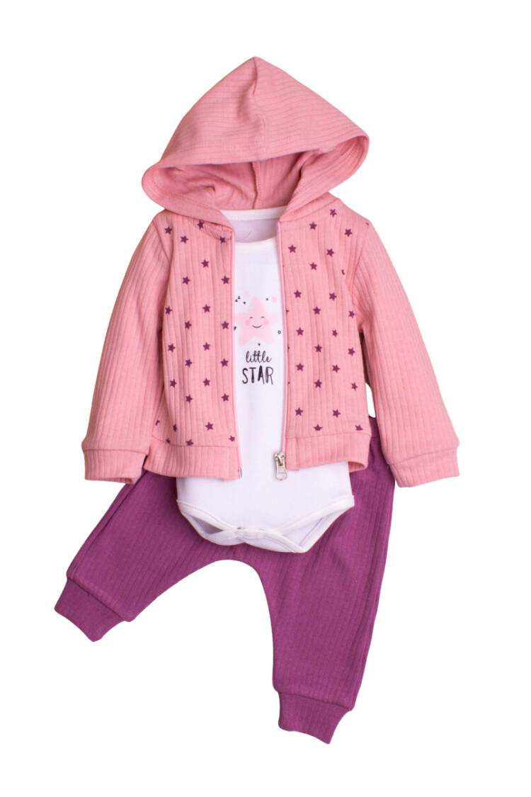 Star Printed Bodysuit 3-Piece Set 3-12M - Brand: Kidexs - Kids & Baby Clothes Wholesale - Globality Store