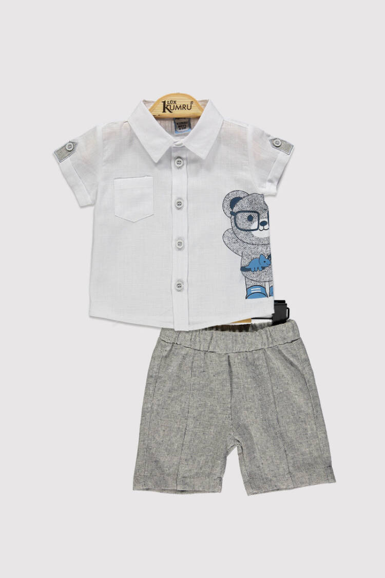 Teddy Bear Baby Boy Shirt Set 6-18M - Brand: Kumru Bebe - Kids & Baby Clothes Wholesale - Globality Store