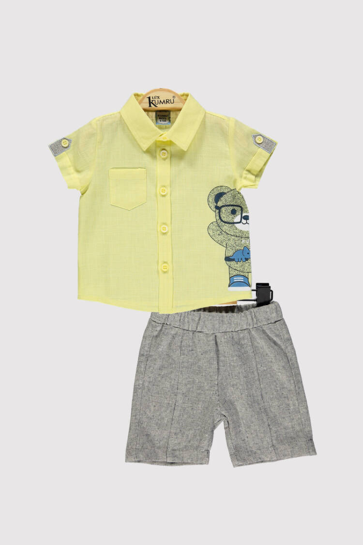 Teddy Bear Baby Boy Shirt Set 6-18M - Brand: Kumru Bebe - Kids & Baby Clothes Wholesale - Globality Store