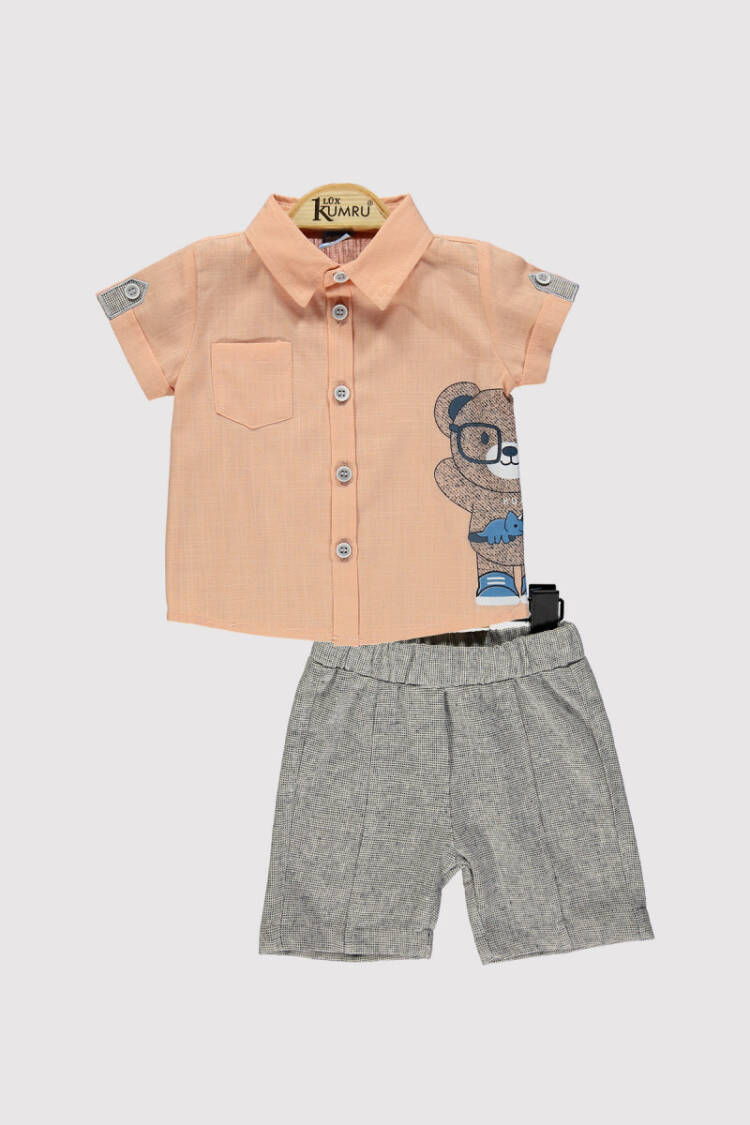 Teddy Bear Baby Boy Shirt Set 6-18M - Brand: Kumru Bebe - Kids & Baby Clothes Wholesale - Globality Store