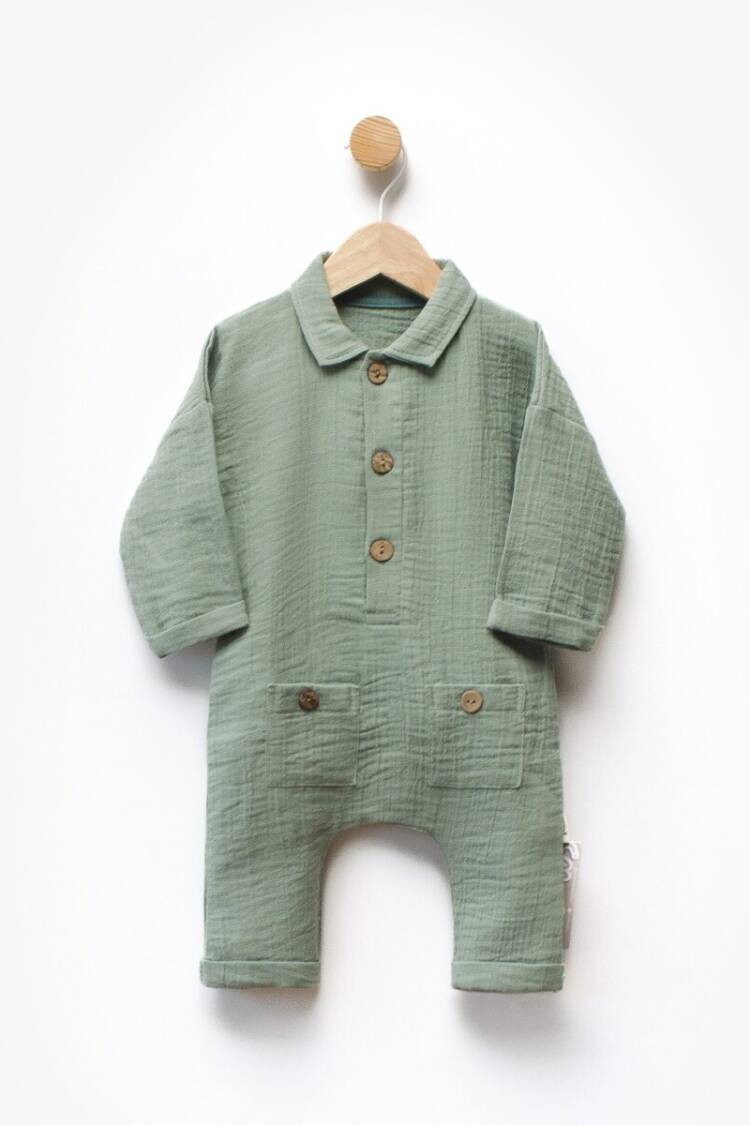 Toptan Unisex Baby Muslin Jumpsuit 3-12M - Brand: Flexi Baby - Kids & Baby Clothes Wholesale - Globality Store