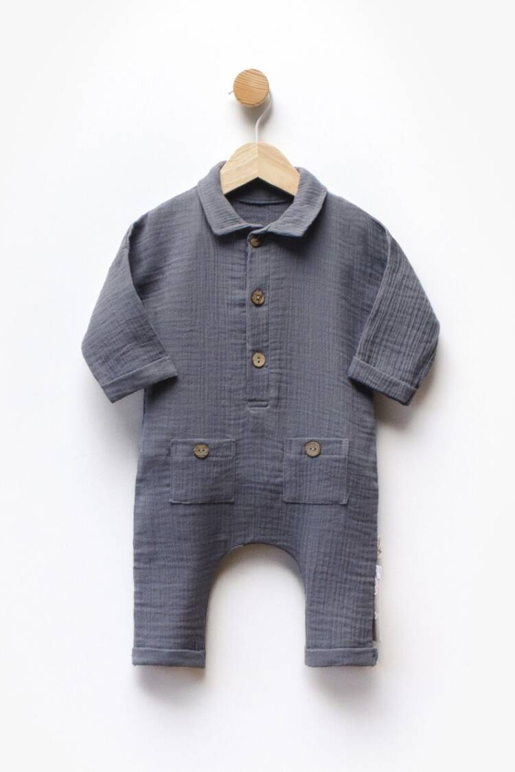 Toptan Unisex Baby Muslin Jumpsuit 3-12M - Brand: Flexi Baby - Kids & Baby Clothes Wholesale - Globality Store