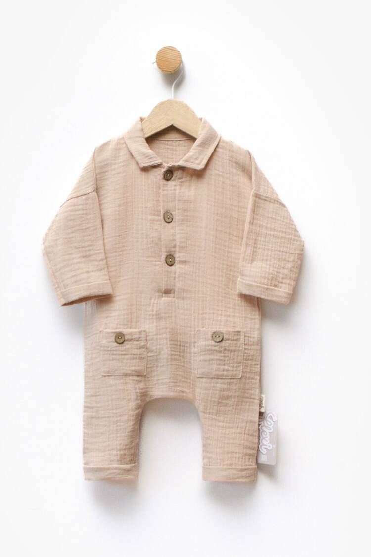 Toptan Unisex Baby Muslin Jumpsuit 3-12M - Brand: Flexi Baby - Kids & Baby Clothes Wholesale - Globality Store