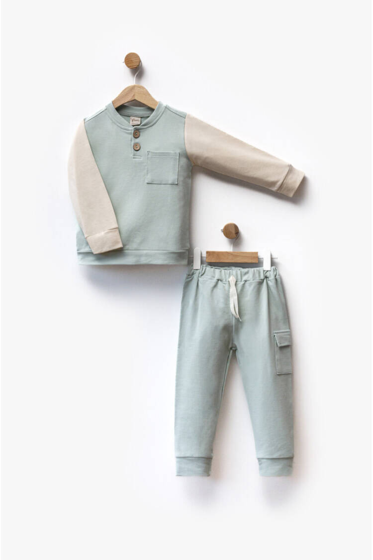 Two-Tone and Pocket Sweat Pants Two-Piece Set 2-5Y - Brand: Flexi Baby - Kids & Baby Clothes Wholesale - Globality Store