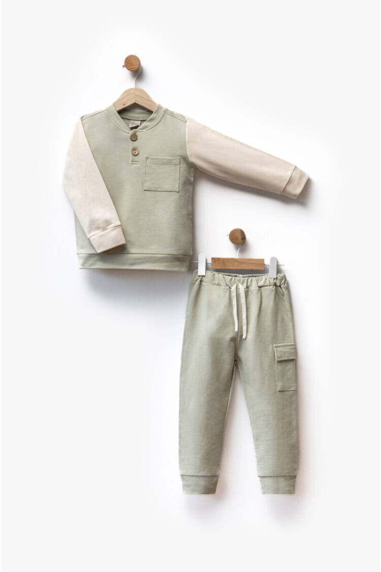 Two-Tone and Pocket Sweat Pants Two-Piece Set 2-5Y - Brand: Flexi Baby - Kids & Baby Clothes Wholesale - Globality Store
