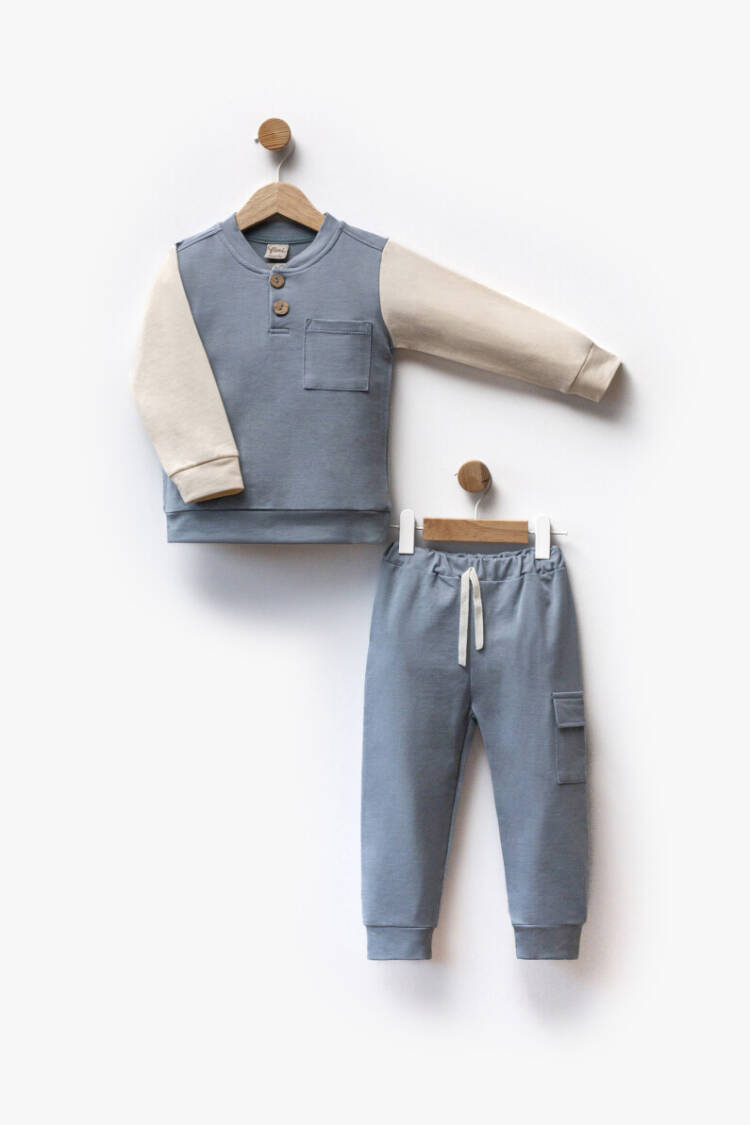 Two-Tone and Pocket Sweat Pants Two-Piece Set 2-5Y - Brand: Flexi Baby - Kids & Baby Clothes Wholesale - Globality Store