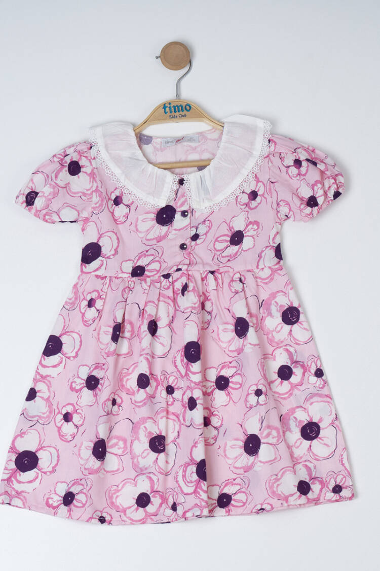 White Collared Floral Dress 6-9Y - Brand: Timo - Kids & Baby Clothes Wholesale - Globality Store