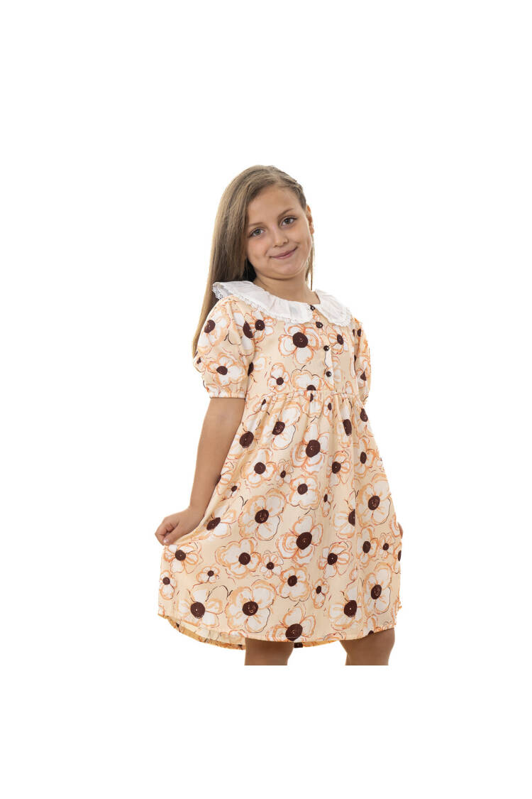 White Collared Floral Dress 6-9Y - Brand: Timo - Kids & Baby Clothes Wholesale - Globality Store