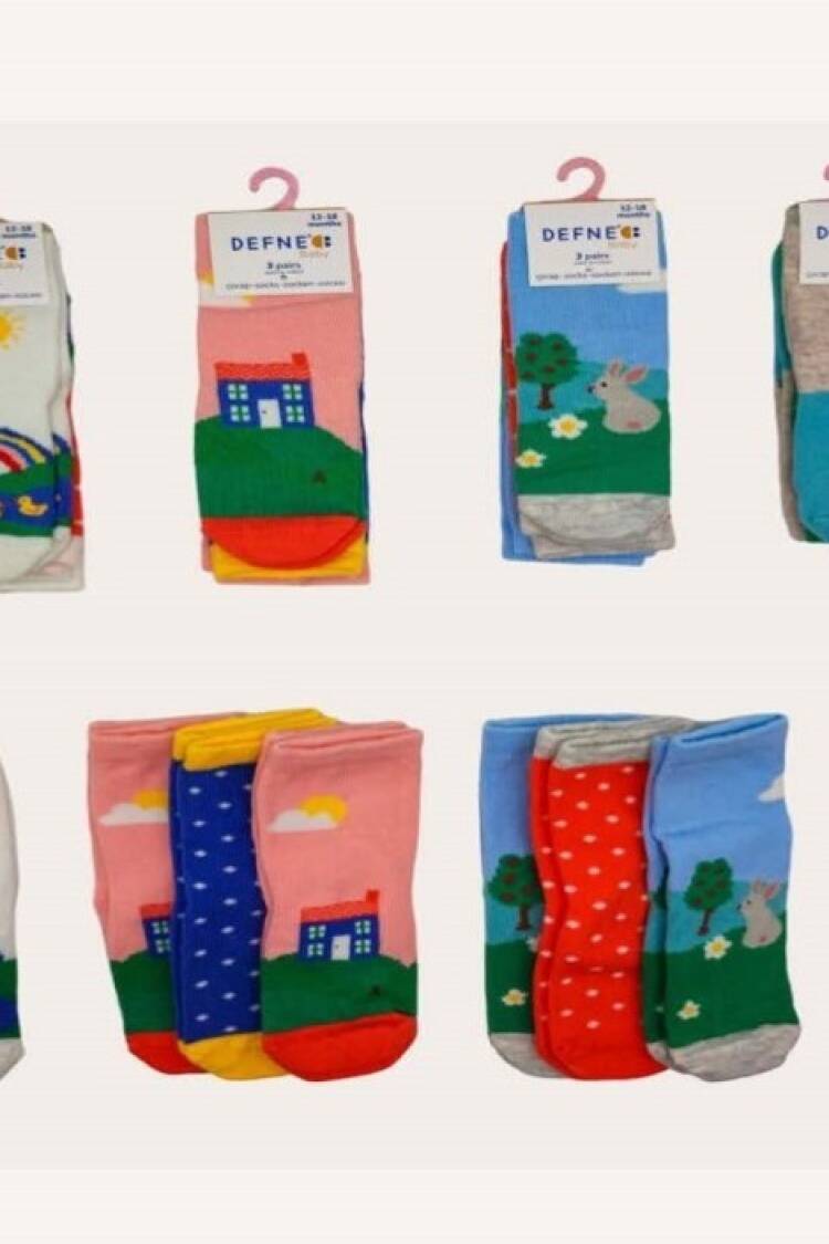 Wholesale 12pcs Baby Girl Socks 12-18M - Brand: Defne - Kids & Baby Clothes Wholesale - Globality Store