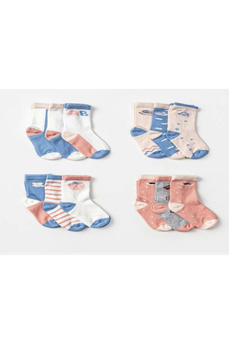 Wholesale 12pcs Baby Girl Socks 12-18M - Brand: Defne - Kids & Baby Clothes Wholesale - Globality Store