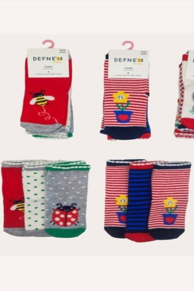 Wholesale 12pcs Baby Girl Socks 6-12M - Brand: Defne - Kids & Baby Clothes Wholesale - Globality Store