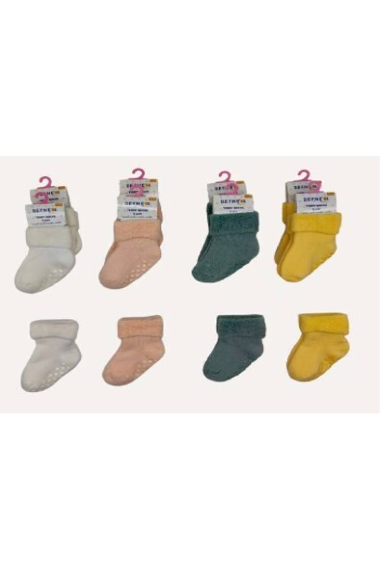 Wholesale 12pcs Baby Girl Towel Socks 6-12M - Brand: Defne - Kids & Baby Clothes Wholesale - Globality Store