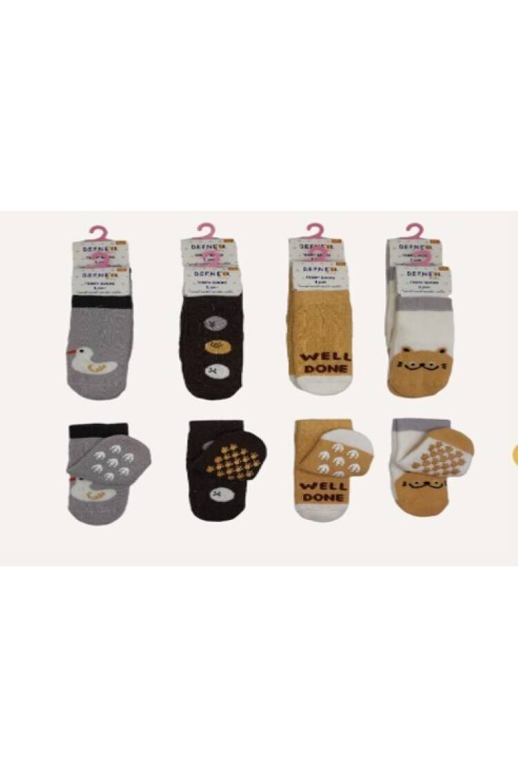 Wholesale 12pcs Boys Towel Socks 5-6Y - Brand: Defne - Kids & Baby Clothes Wholesale - Globality Store