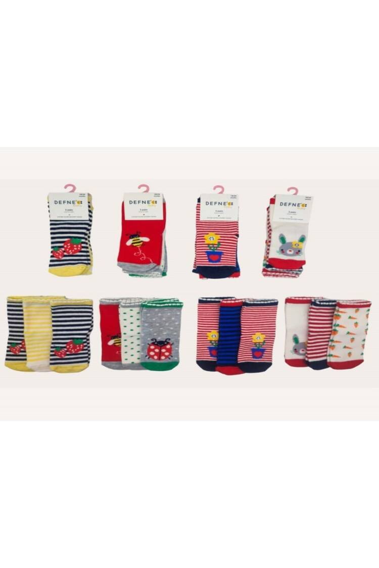 Wholesale 12pcs Girls Sockette Socks 3-4Y - Brand: Defne - Kids & Baby Clothes Wholesale - Globality Store