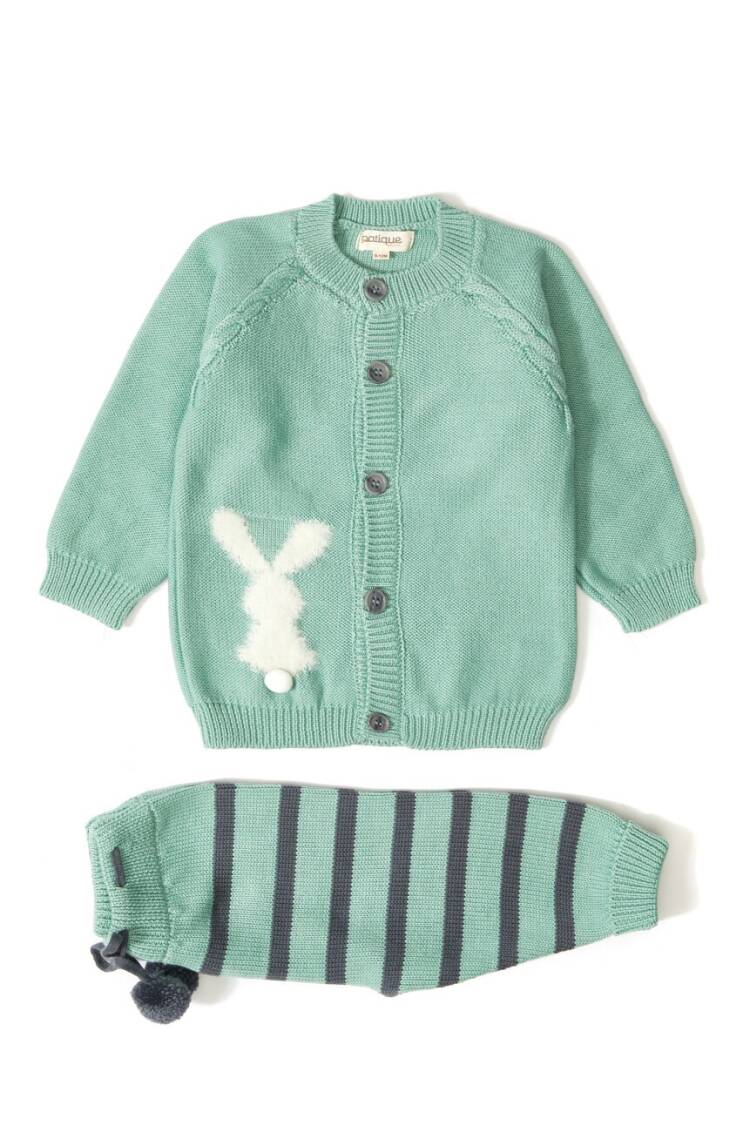 Wholesale 2-Piece Baby Boys Knitwear Set with Cardigan and Pants 3-12M - Brand: Uludağ Triko - Kids & Baby Clothes Wholesale - Globality Store
