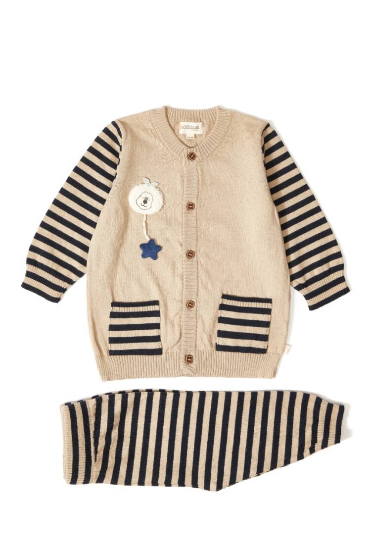 Wholesale 2-Piece Baby Boys Organic Cotton Striped Knitwear 3-12M - Brand: Uludağ Triko - Kids & Baby Clothes Wholesale - Globality Store