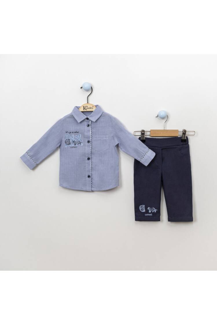 Wholesale 2-Piece Baby Boys Shirt Set With Pants 6-18M - Brand: Kumru Bebe - Kids & Baby Clothes Wholesale - Globality Store