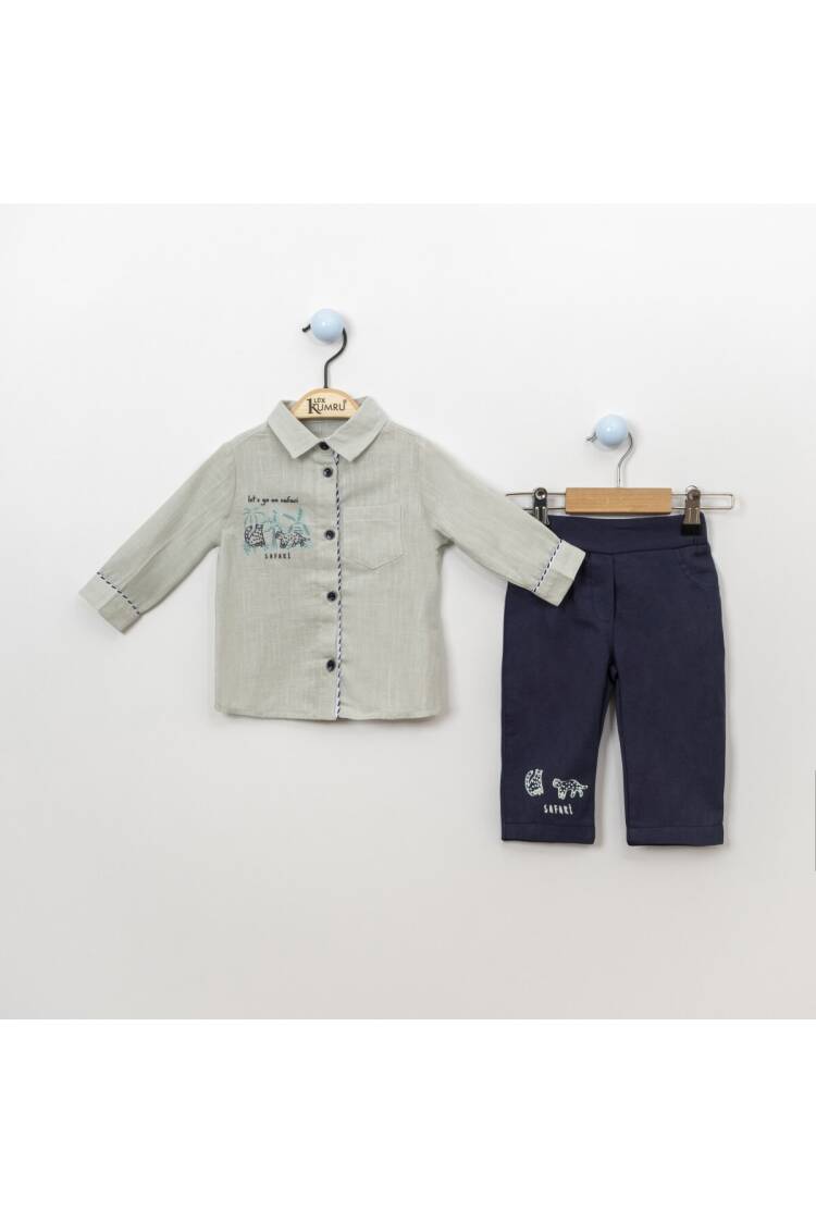 Wholesale 2-Piece Baby Boys Shirt Set With Pants 6-18M - Brand: Kumru Bebe - Kids & Baby Clothes Wholesale - Globality Store