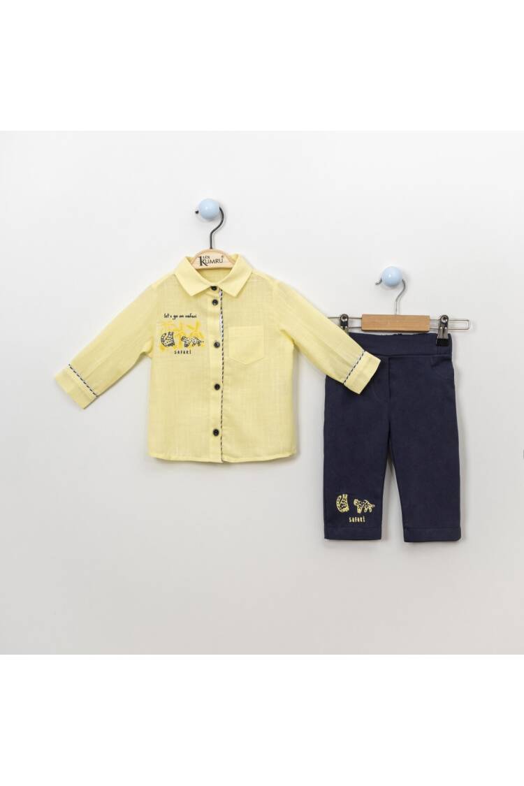 Wholesale 2-Piece Baby Boys Shirt Set With Pants 6-18M - Brand: Kumru Bebe - Kids & Baby Clothes Wholesale - Globality Store