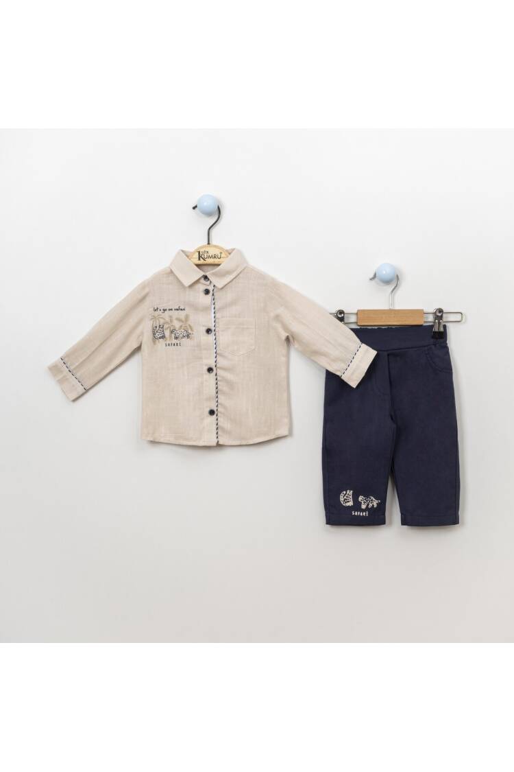 Wholesale 2-Piece Baby Boys Shirt Set With Pants 6-18M - Brand: Kumru Bebe - Kids & Baby Clothes Wholesale - Globality Store