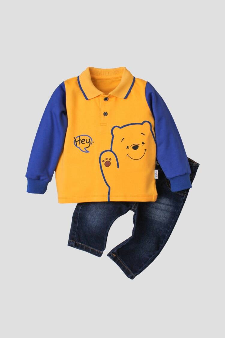 Wholesale 2-Piece Baby Boys Sweat and Denim Pants 9-24M - Brand: Kidexs - Kids & Baby Clothes Wholesale - Globality Store