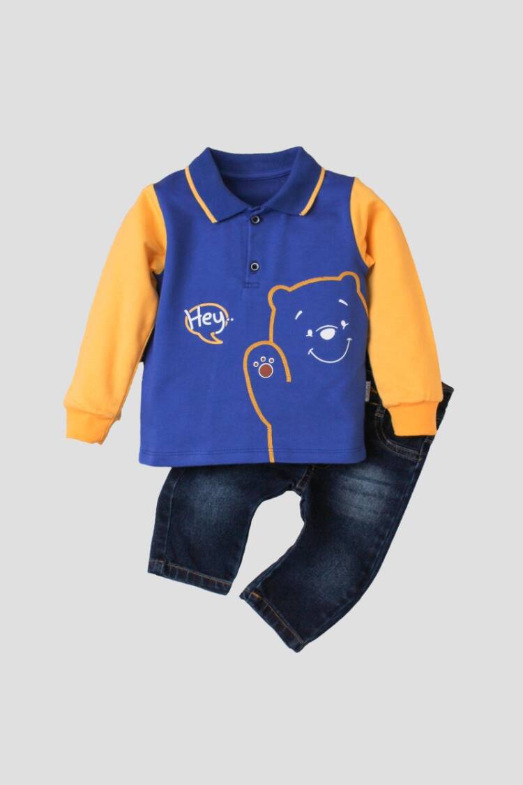 Wholesale 2-Piece Baby Boys Sweat and Denim Pants 9-24M - Brand: Kidexs - Kids & Baby Clothes Wholesale - Globality Store