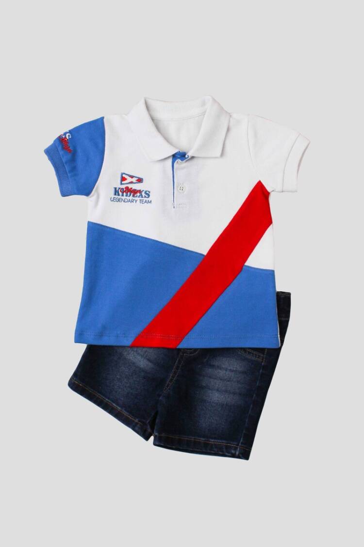 Wholesale 2-Piece Baby Boys T-Shirt Set with Denim Capri 6-24M - Brand: Kidexs - Kids & Baby Clothes Wholesale - Globality Store