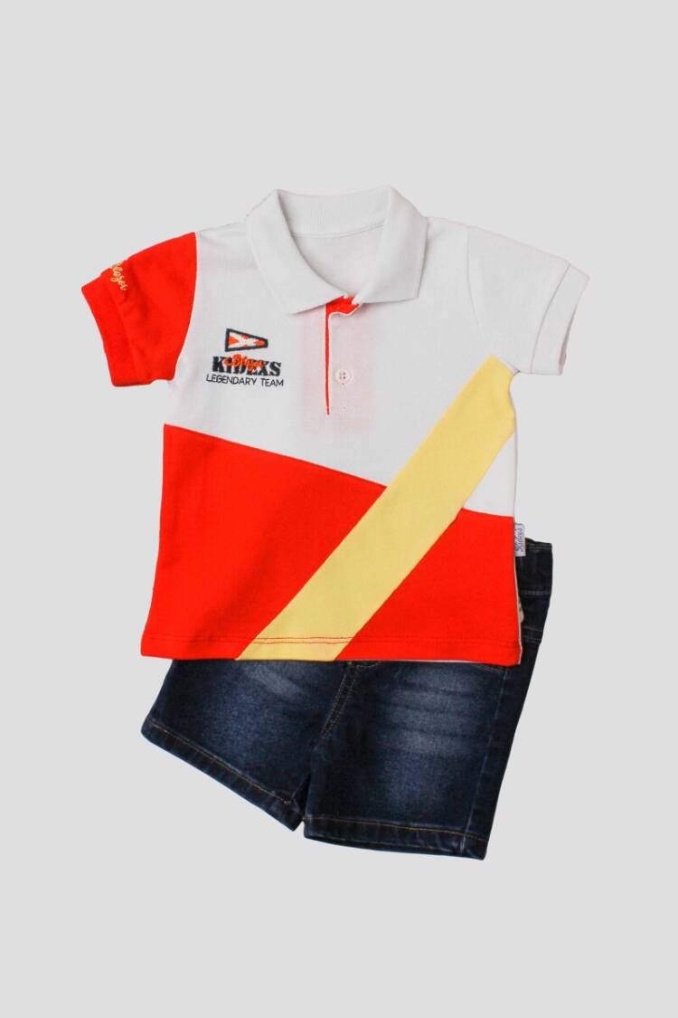 Wholesale 2-Piece Baby Boys T-Shirt Set with Denim Capri 6-24M - Brand: Kidexs - Kids & Baby Clothes Wholesale - Globality Store