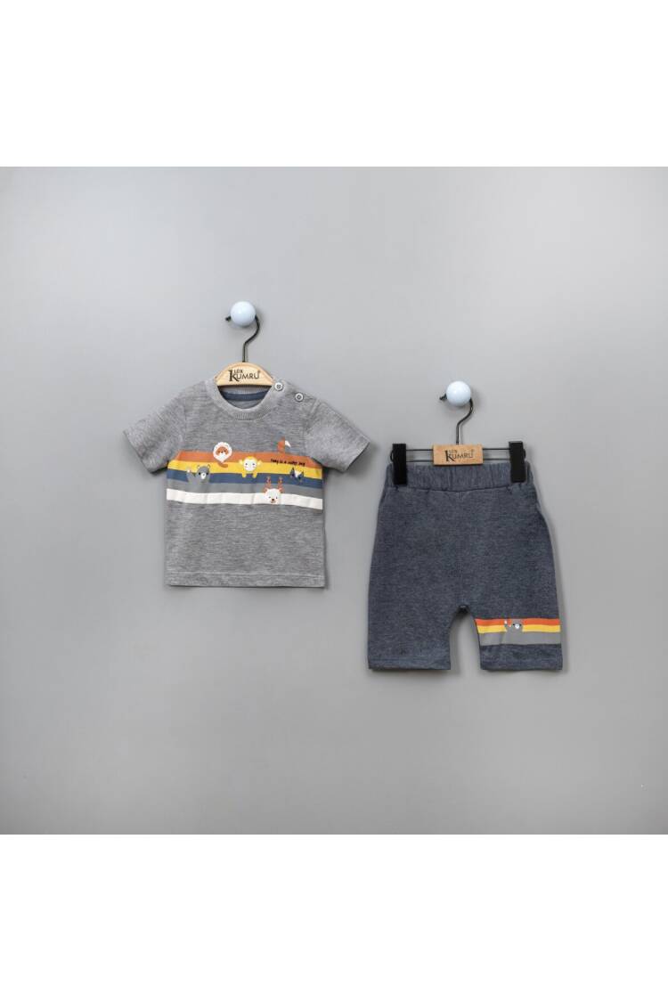 Wholesale 2-Piece Baby Boys T-shirt Set with Shorts 6-18M - Brand: Kumru Bebe - Kids & Baby Clothes Wholesale - Globality Store