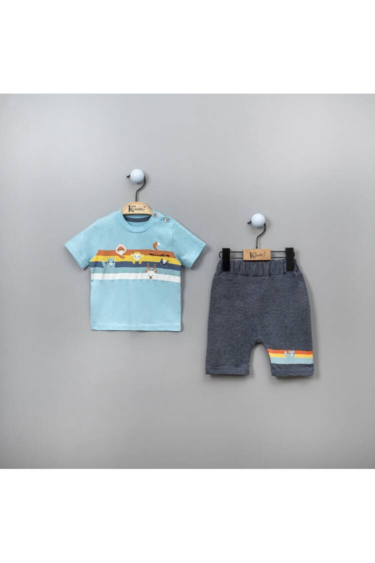 Wholesale 2-Piece Baby Boys T-shirt Set with Shorts 6-18M - Brand: Kumru Bebe - Kids & Baby Clothes Wholesale - Globality Store