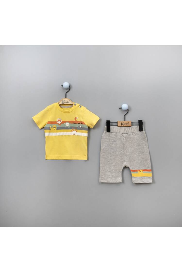 Wholesale 2-Piece Baby Boys T-shirt Set with Shorts 6-18M - Brand: Kumru Bebe - Kids & Baby Clothes Wholesale - Globality Store