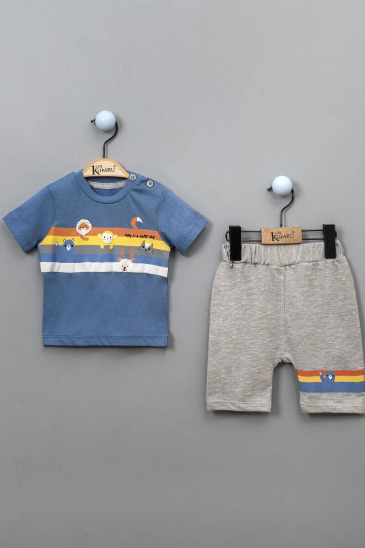 Wholesale 2-Piece Baby Boys T-shirt Set with Shorts 6-18M - Brand: Kumru Bebe - Kids & Baby Clothes Wholesale - Globality Store