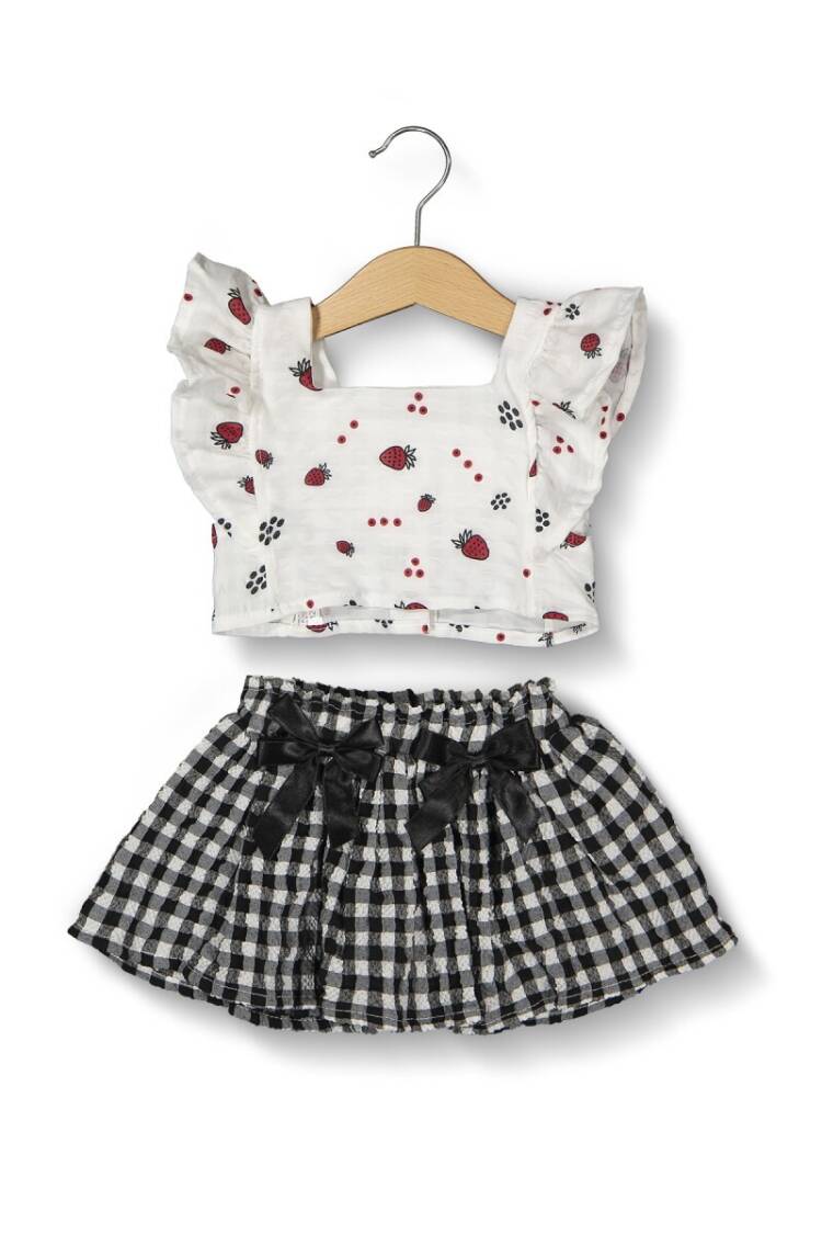Wholesale 2-Piece Baby Girls Blouse and Skirt Set 6-24M - Brand: Boncuk Bebe - Kids & Baby Clothes Wholesale - Globality Store