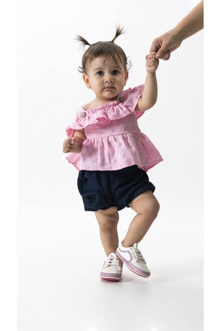 Wholesale 2-Piece Baby Girls Blouse Set With Shorts 6-18M - Brand: Wecan - Kids & Baby Clothes Wholesale - Globality Store