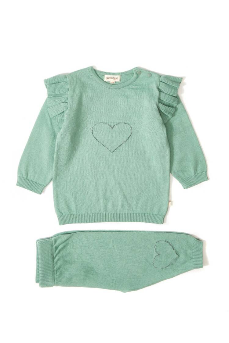 Wholesale Baby Girls 2-Piece Sweater and Pants Set Organic Cotton 12-36M - Brand: Uludağ Triko - Kids & Baby Clothes Wholesale - Globality Store