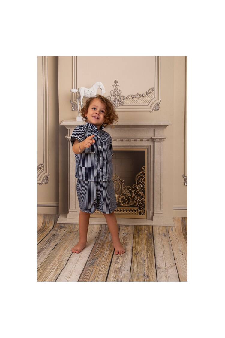 Wholesale 2-Piece Boys Pajamas Set with Striped 2-11Y - Brand: KidsRoom - Kids & Baby Clothes Wholesale - Globality Store