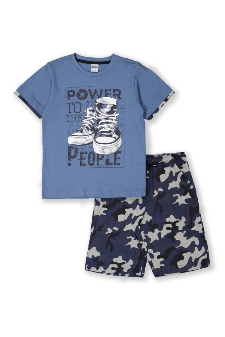 Wholesale 2-Piece Boys Patterned T-shirt and Shorts 8-14Y - Brand: Elnino - Kids & Baby Clothes Wholesale - Globality Store