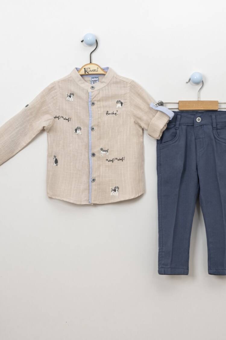 Wholesale 2-Piece Boys Shirt Set with Pants 2-5Y - Brand: Kumru Bebe - Kids & Baby Clothes Wholesale - Globality Store