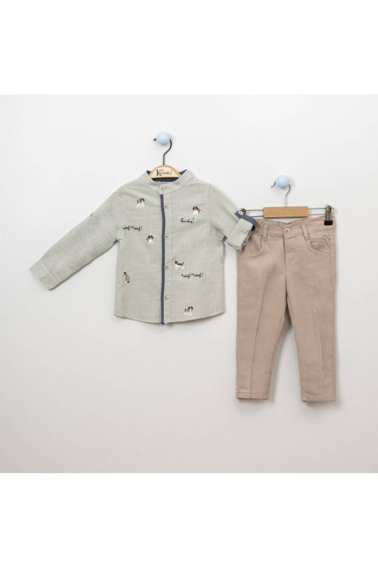 Wholesale 2-Piece Boys Shirt Set with Pants 2-5Y - Brand: Kumru Bebe - Kids & Baby Clothes Wholesale - Globality Store